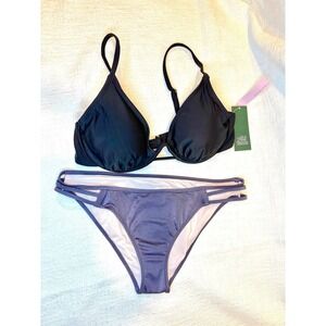 Bikini Set - Underwire Demi Cup Top&  Shade Shore Purple Steel Cheeky bottom